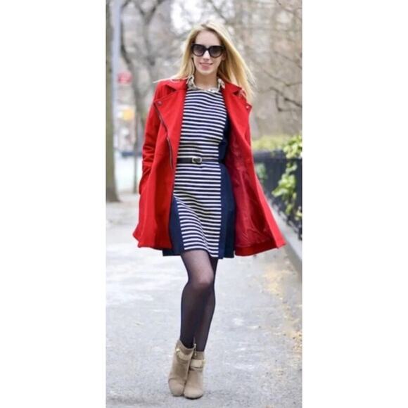 J Crew Women’s Shift Dress Navy and White Stripes size 8 - Picture 2 of 10